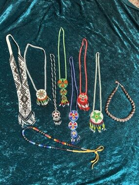 Handmade Multicolor Beaded Fringe Necklace Collection